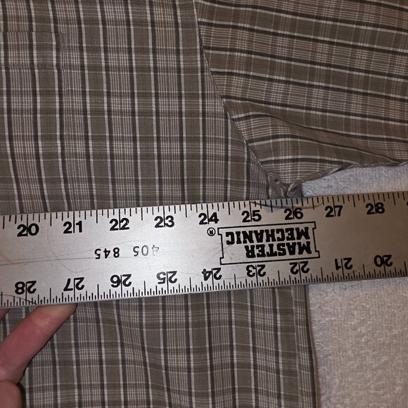 Columbia Shirt Mens XL Short Sleeve Button-down Olive Plaid - Picture 6 of 7